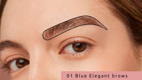 Sjabloon voorbeeld 01 Bleu Elegant Brows, Easy Brows Eyebrow sticker.