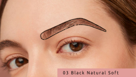 Sjabloon voorbeeld 03 Black natural soft Brows, Easy Brows Eyebrow sticker.